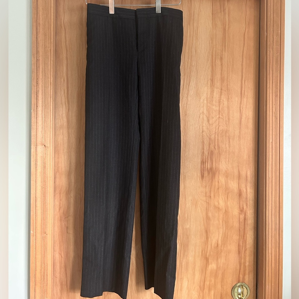 Gucci Pinstripe Wool Trousers Pants US 2 IT 38 EU 34 Black Gray Made in Italy